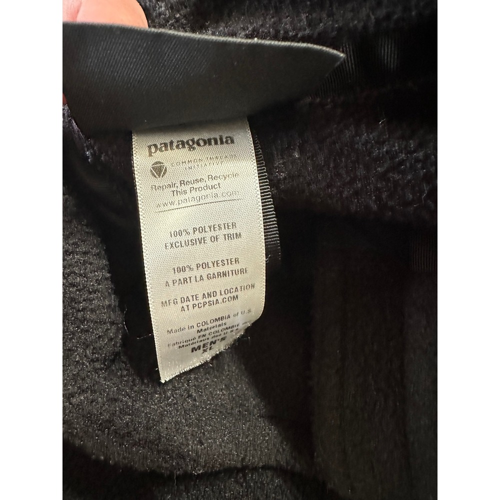 Patagonia Synchilla Fleece Full‎ Zip Jacket Pockets Black Men's - Picture 3 of 7